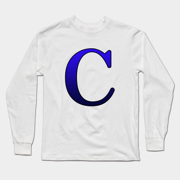 Blue Roman Numeral 100 C Long Sleeve T-Shirt by Numerica